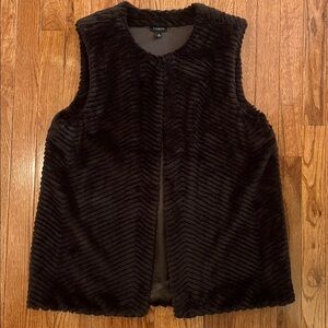 NWOT Talbots Brown Faux Fur Vest Women’s Size Medium
